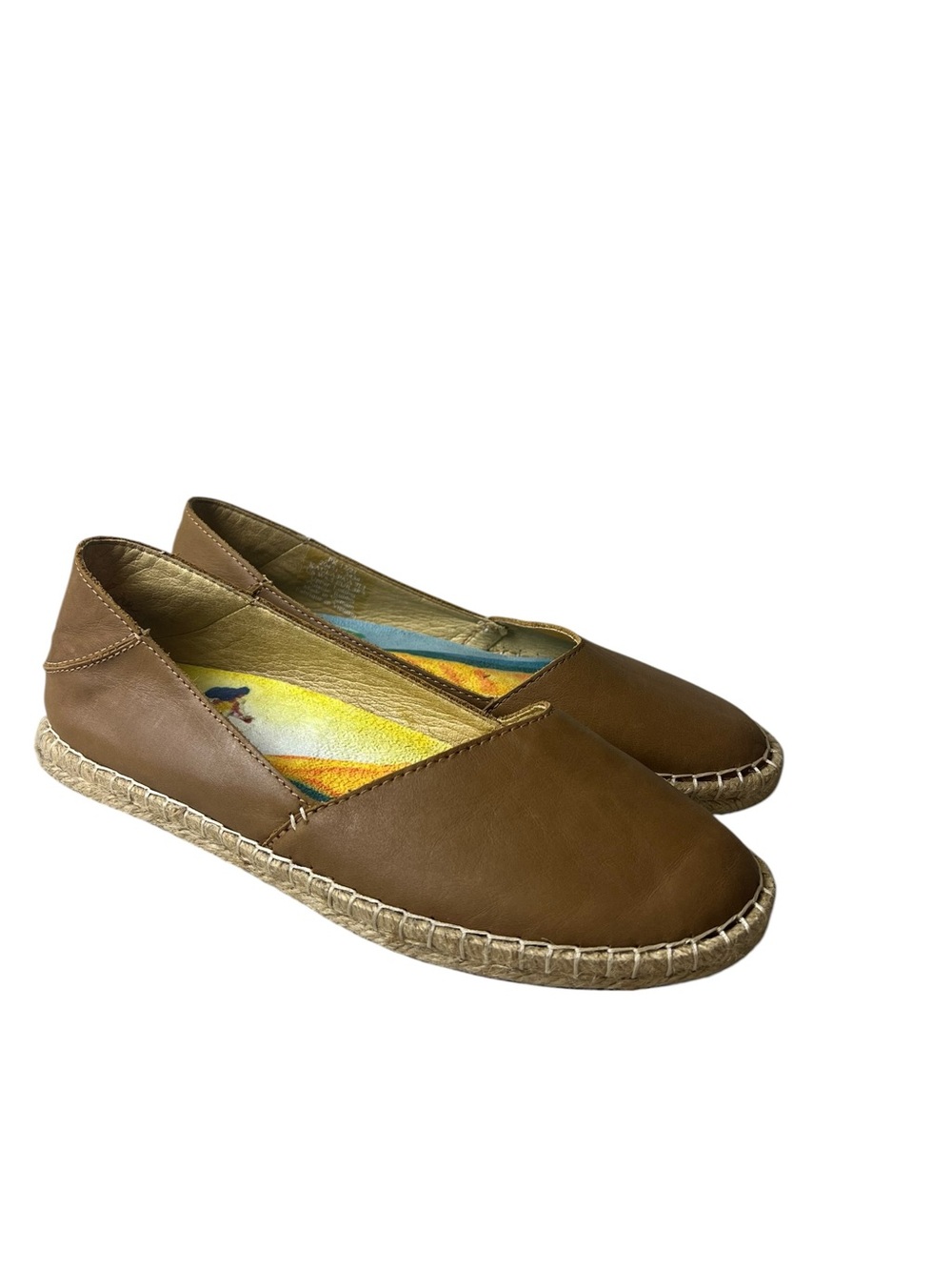 Olukai Kaula Pa’a ‘Ili Women’s 8.5 Leather Upper Espadrille Loafer Flats